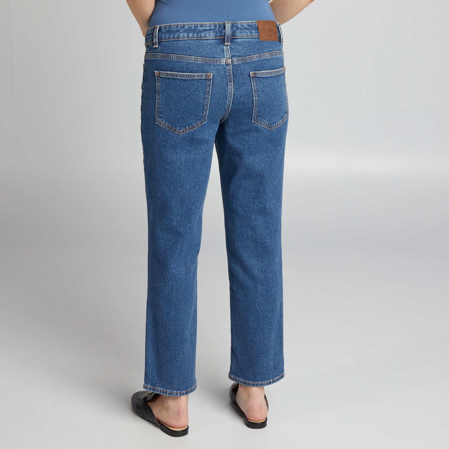 Straight-leg maternity jeans with panel BLUE