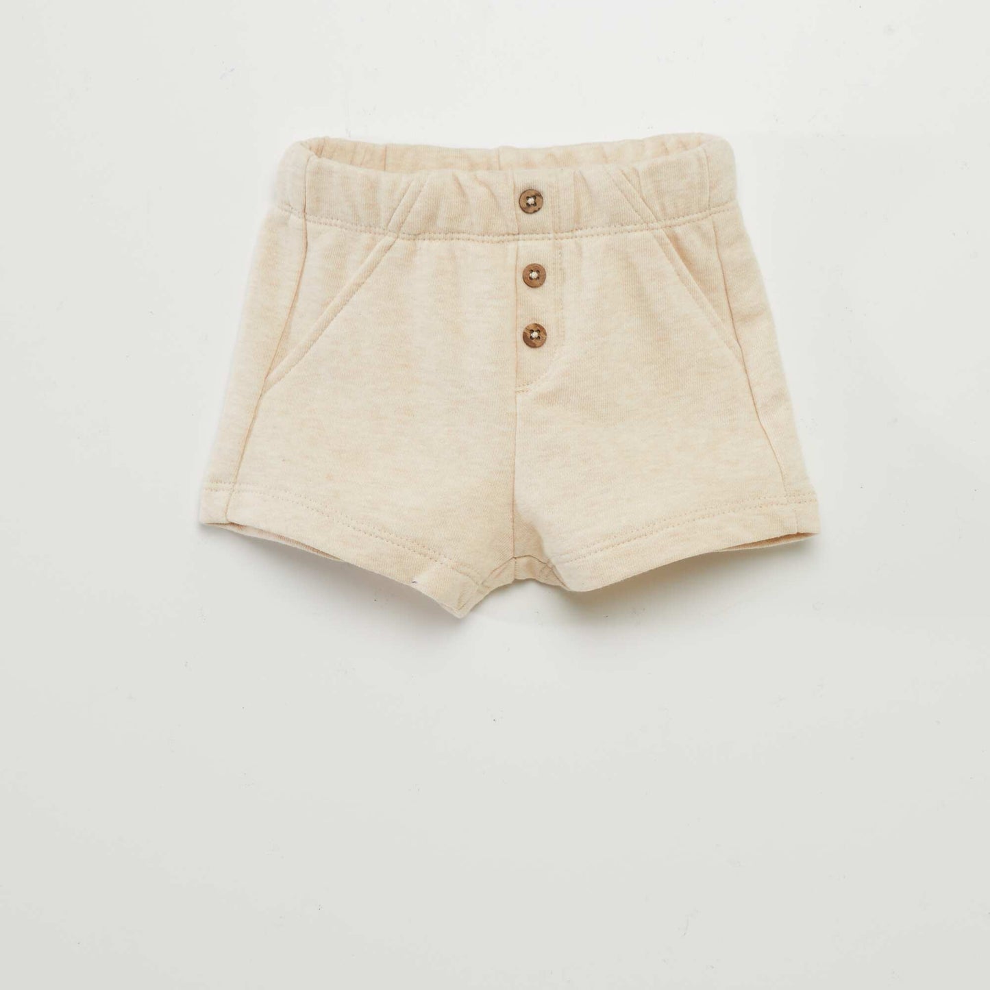 Pack of 2 sweatshirt fabric shorts BEIGE