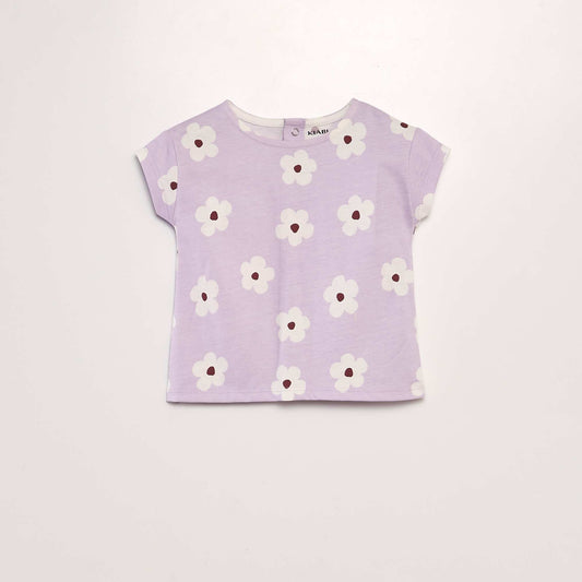 Printed cotton T-shirt PURPLE