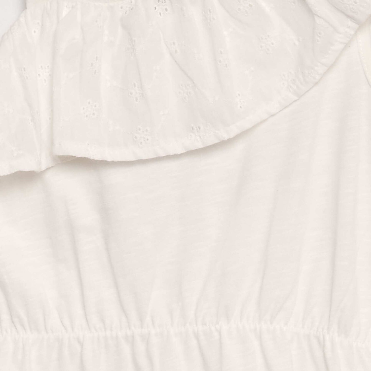 Broderie anglaise dress with ruffled collar WHITE