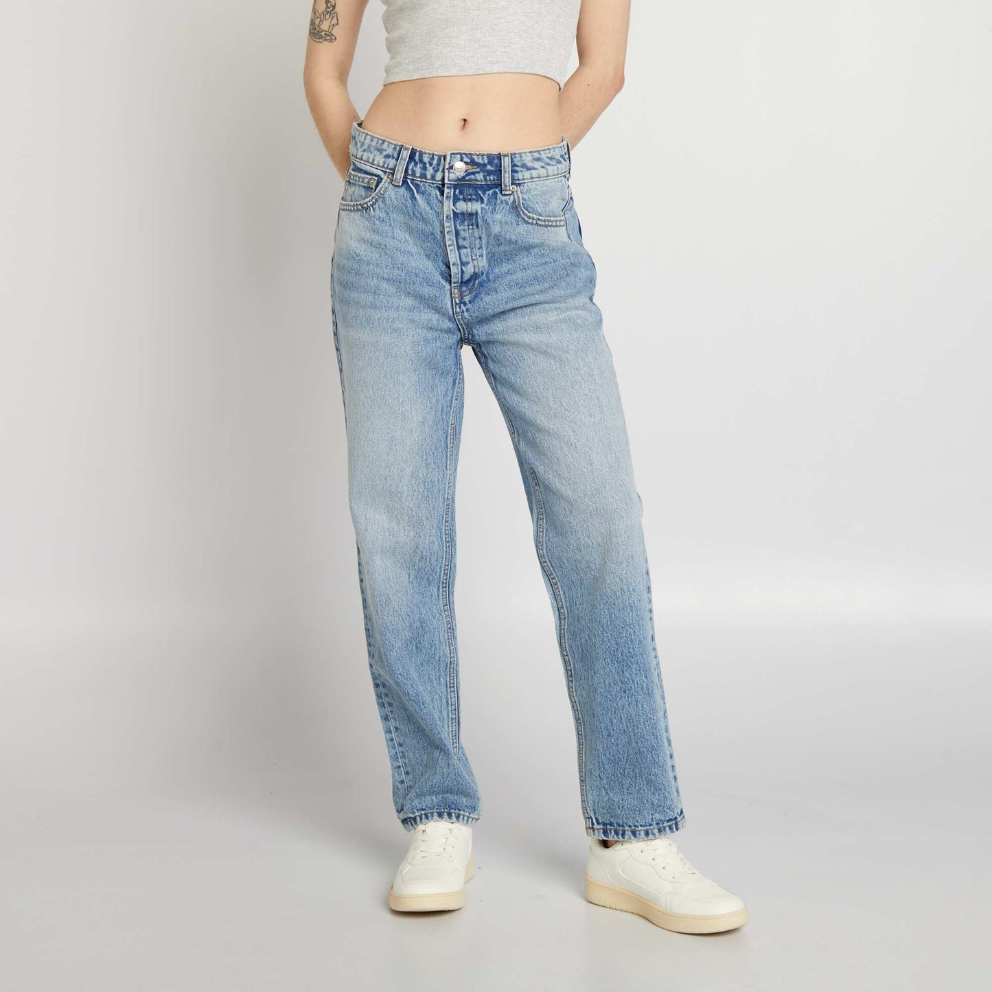 High-rise straight jeans BLUE