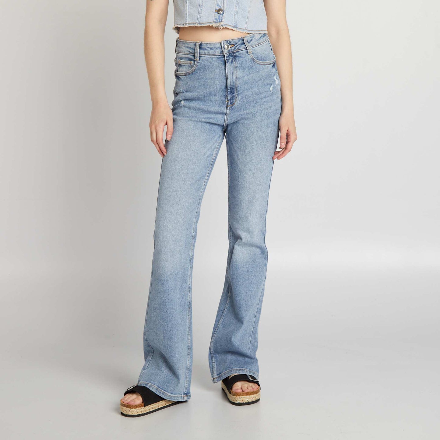 High-rise flared/bootcut jeans BLUE