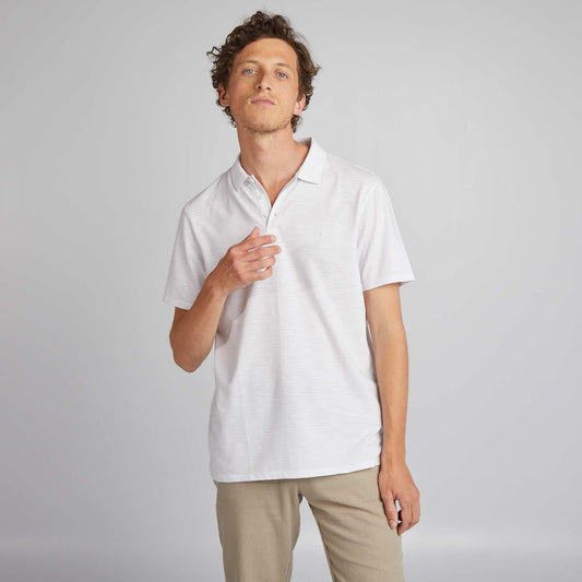 Regular fit short-sleeved polo shirt white