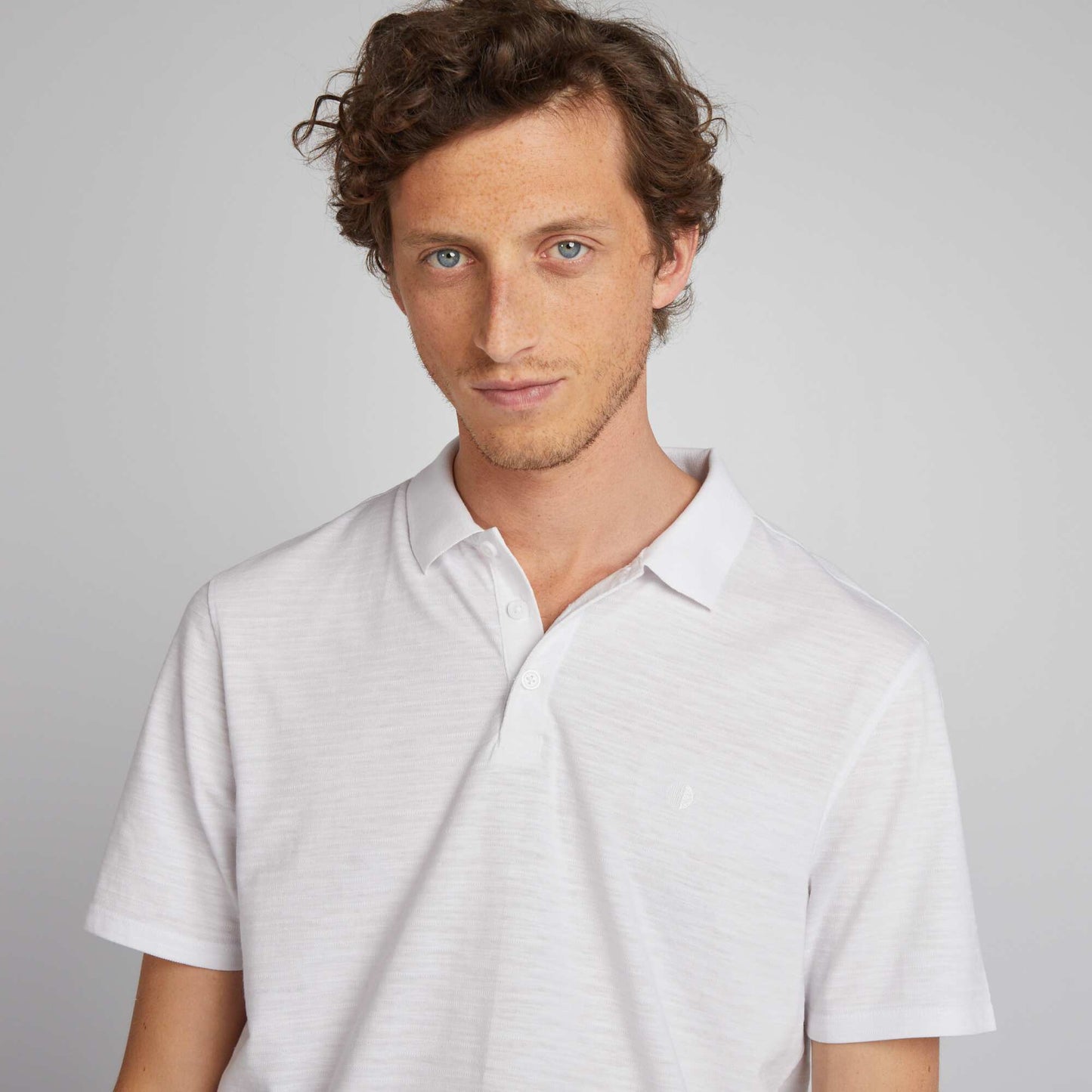 Regular fit short-sleeved polo shirt white