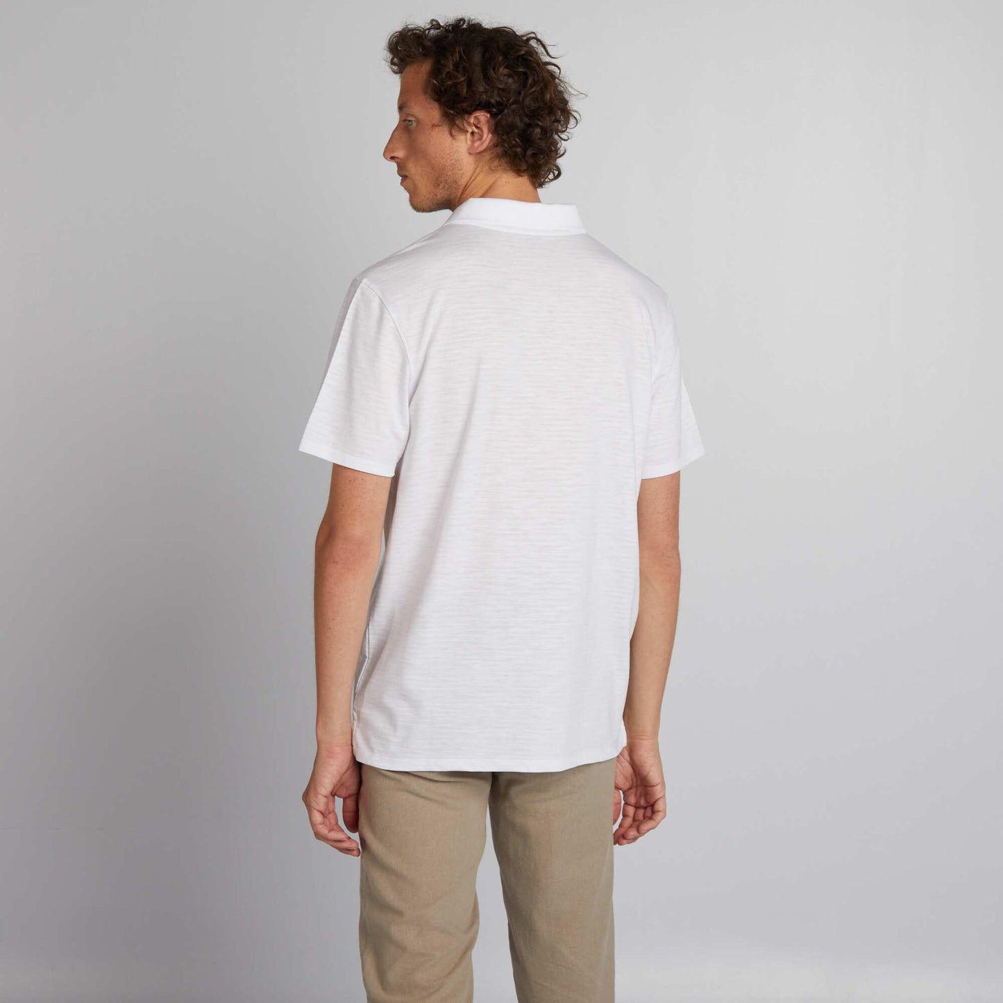 Regular fit short-sleeved polo shirt white