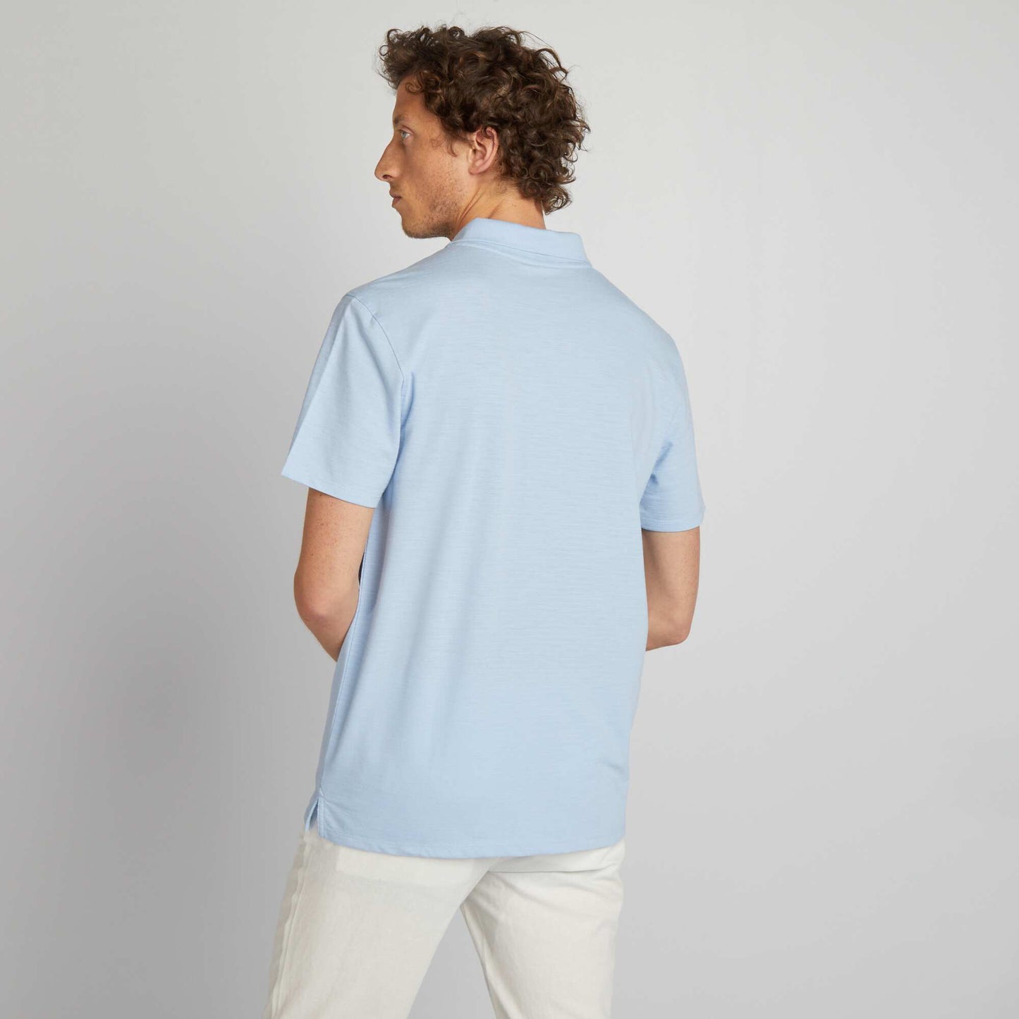 Regular fit short-sleeved polo shirt BLUE