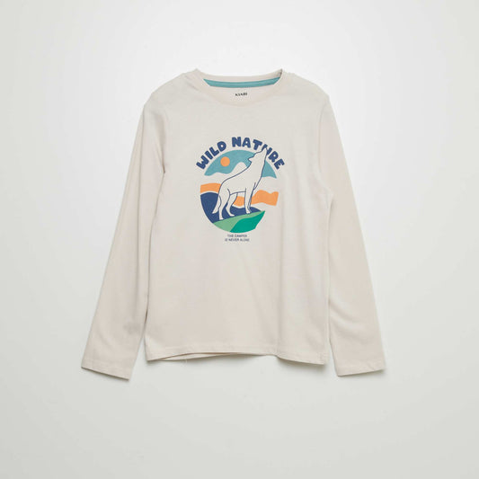 Long-sleeved cotton T-shirt WHITE