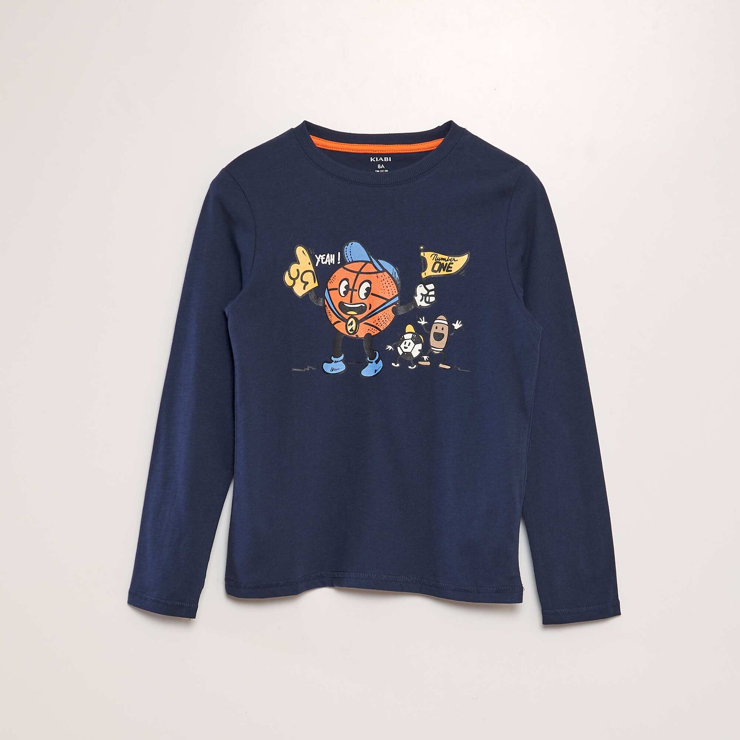 Long-sleeved cotton T-shirt BLUE