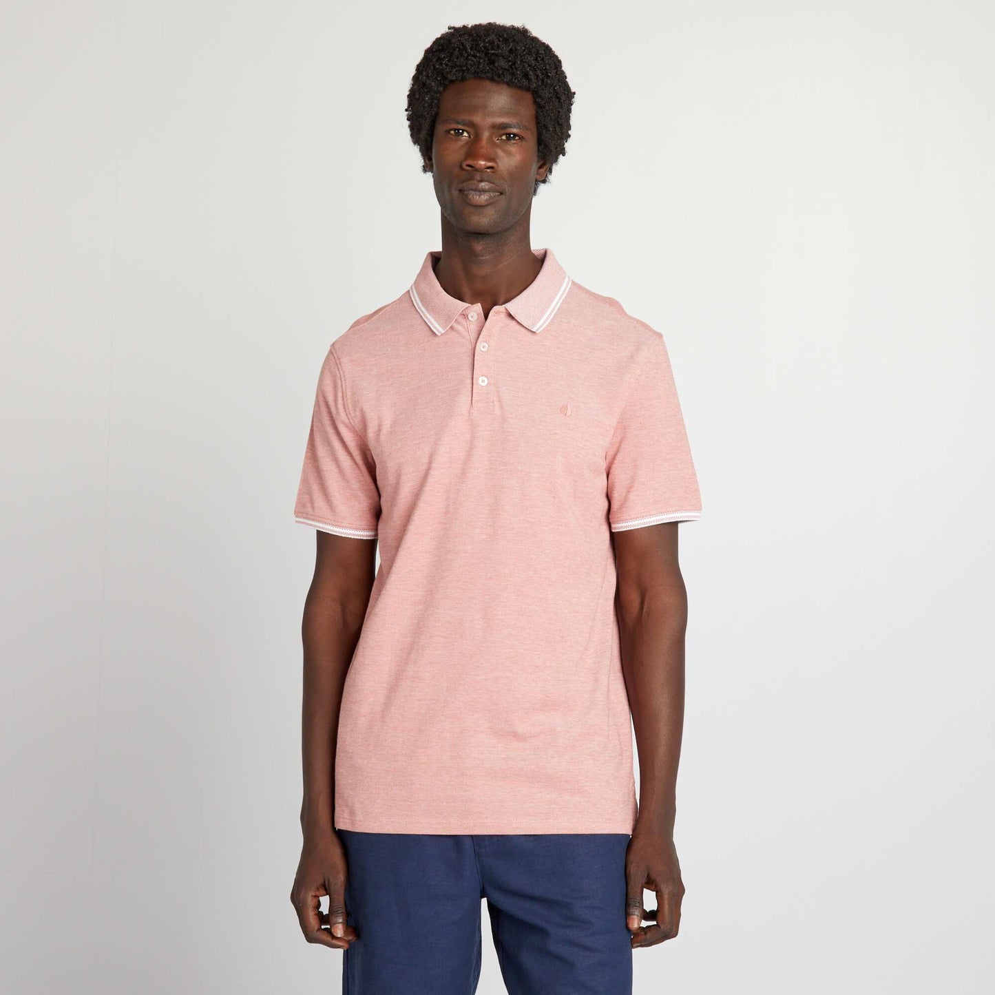 Regular fit short-sleeved polo shirt ORANGE