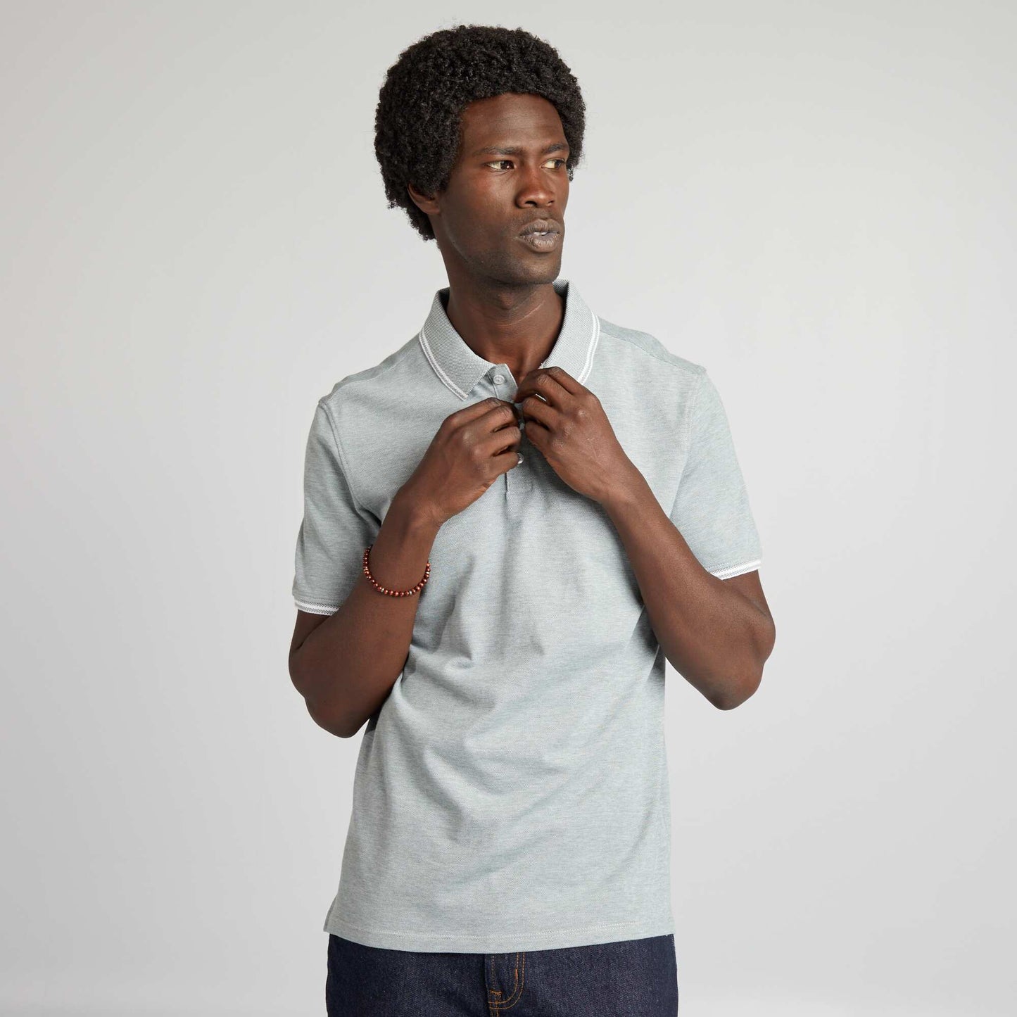 Regular fit short-sleeved polo shirt WHITE