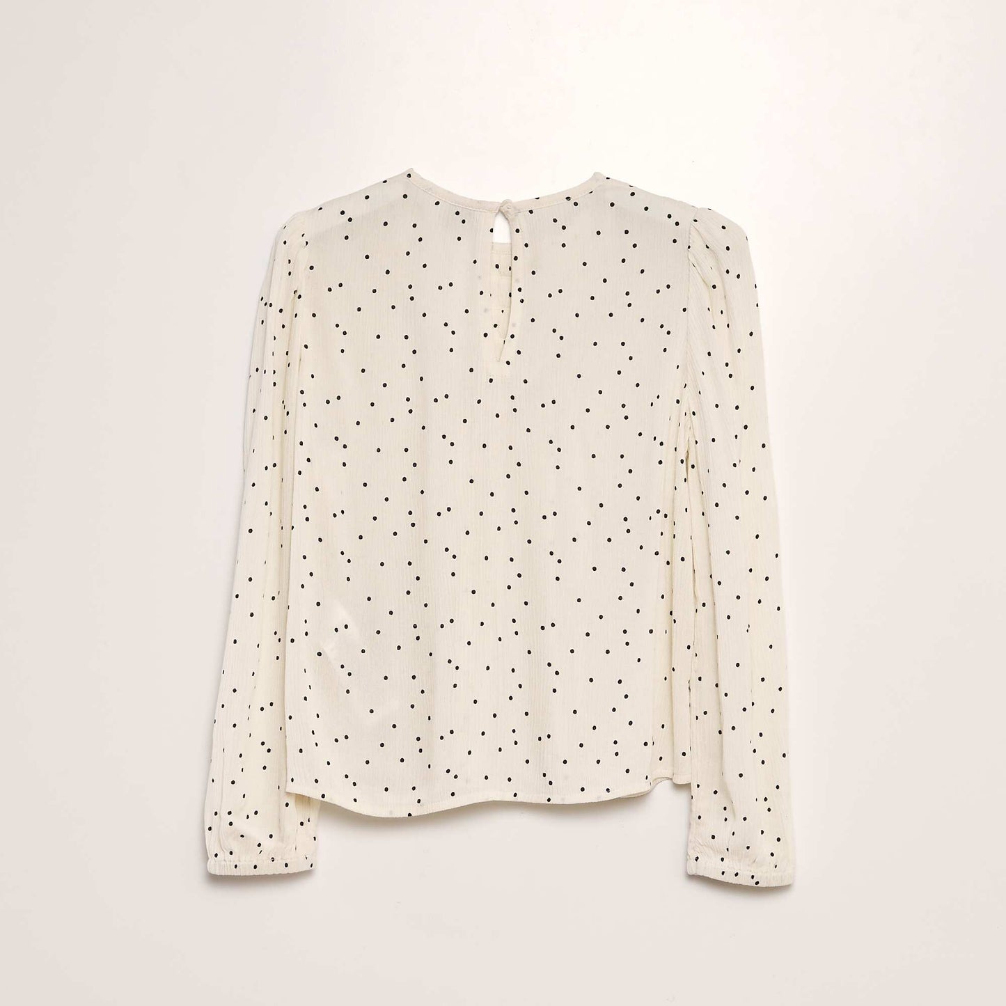 Printed long-sleeved blouse BEIGE