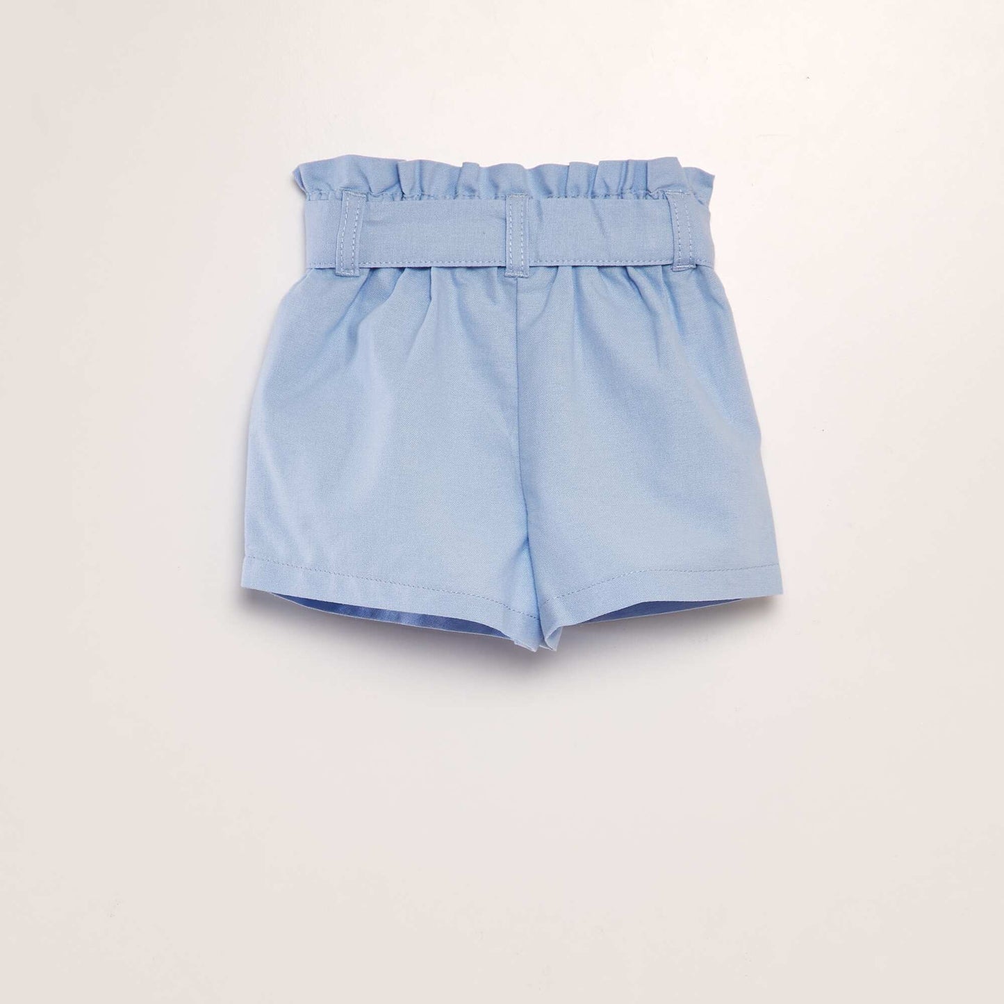 Plain paperbag-style shorts BLUE