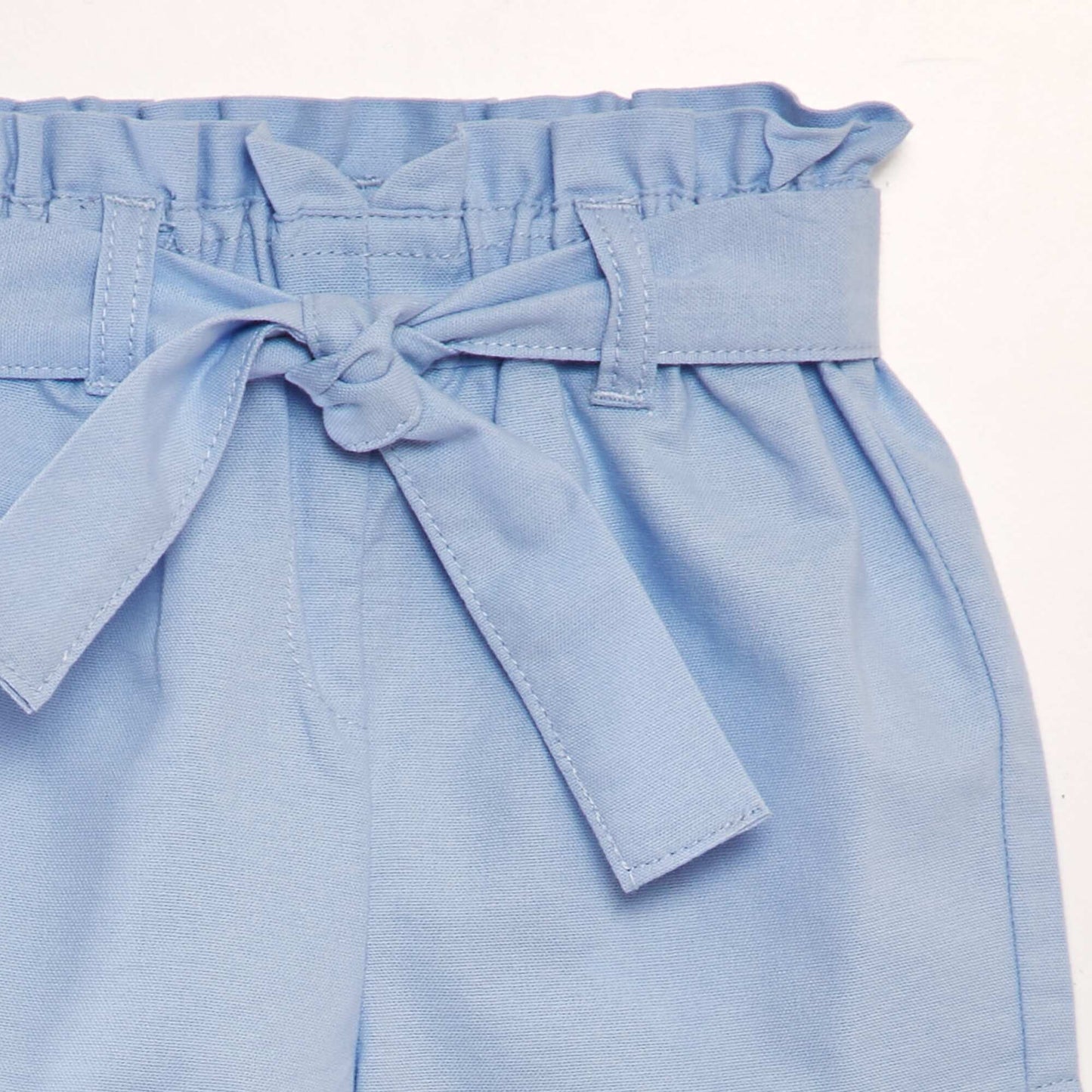 Plain paperbag-style shorts BLUE