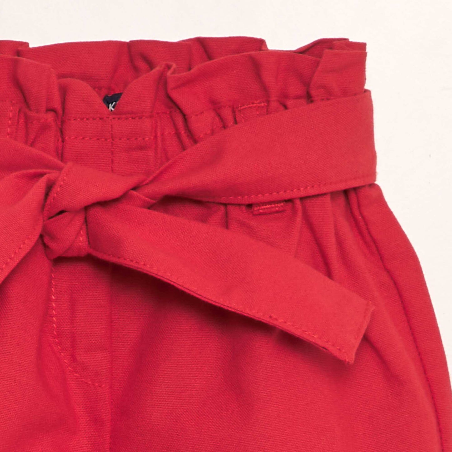 Plain paperbag-style shorts RED