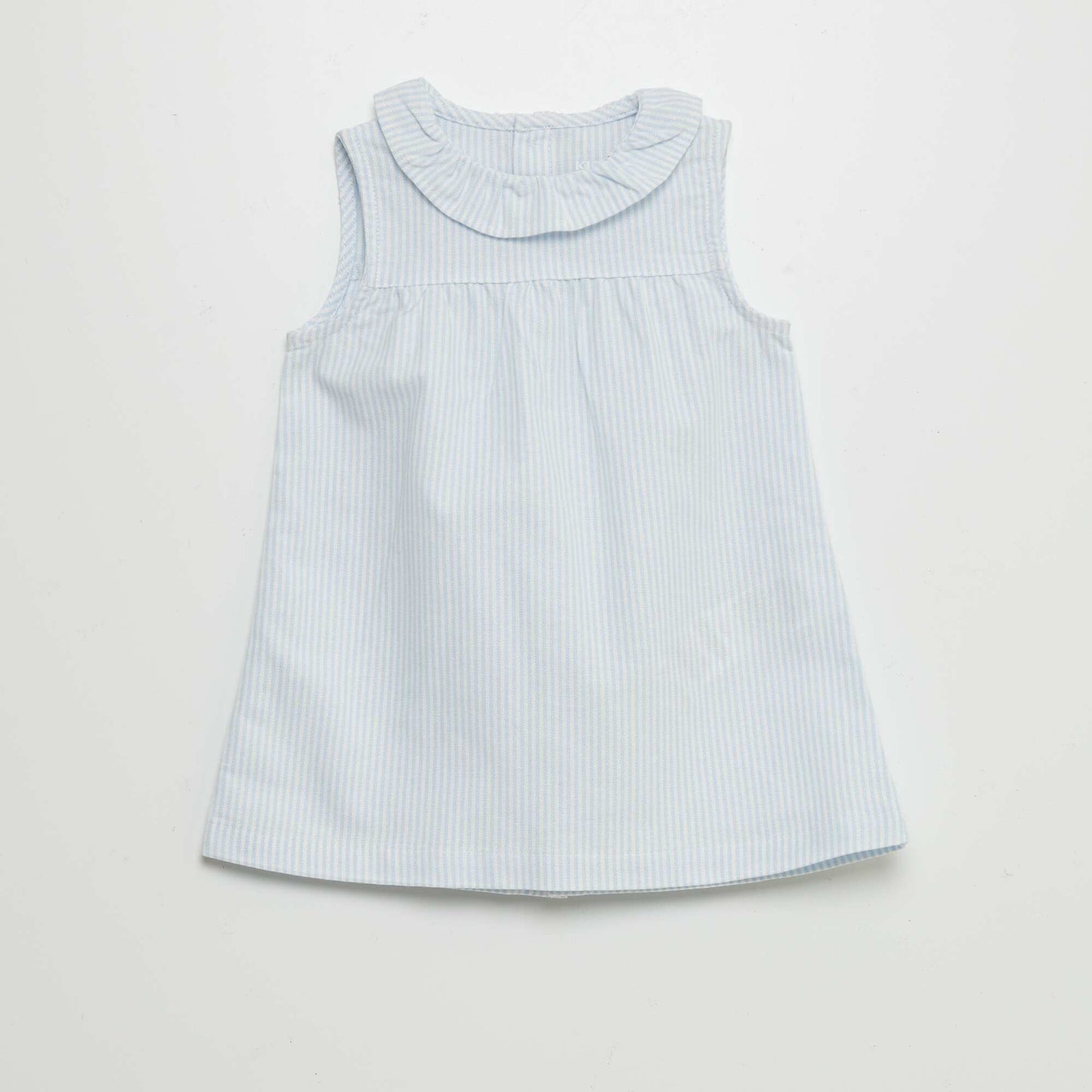 A-line dress with sweet ruffled collar BLUE