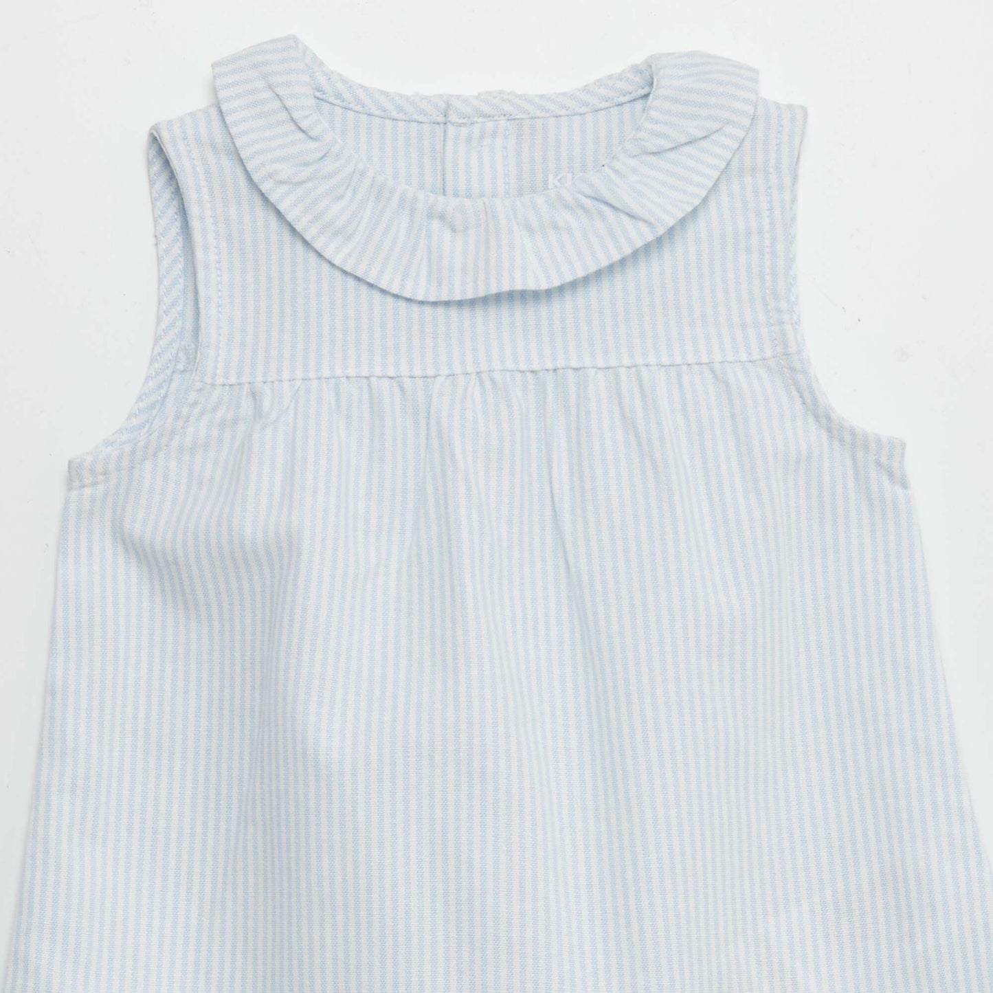 A-line dress with sweet ruffled collar BLUE