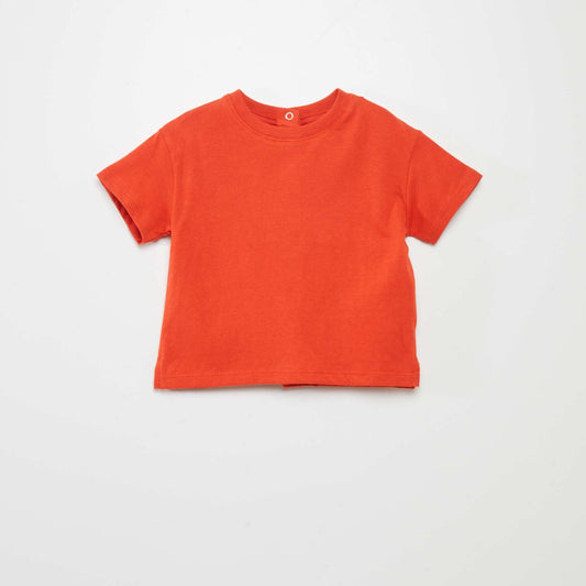 Plain jersey knit T-shirt orange