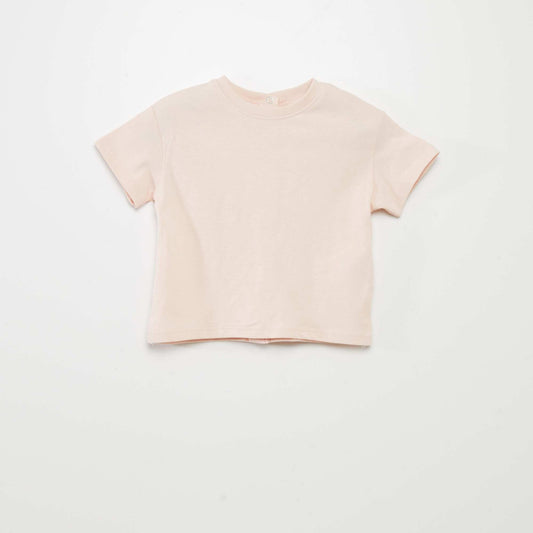 Plain jersey knit T-shirt PINK