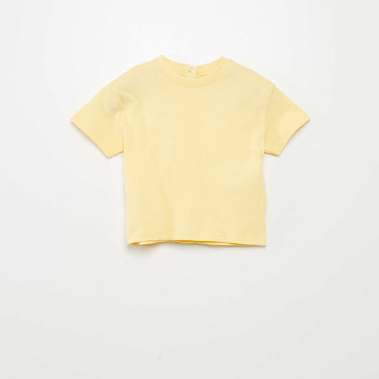 Plain jersey knit T-shirt YELLOW