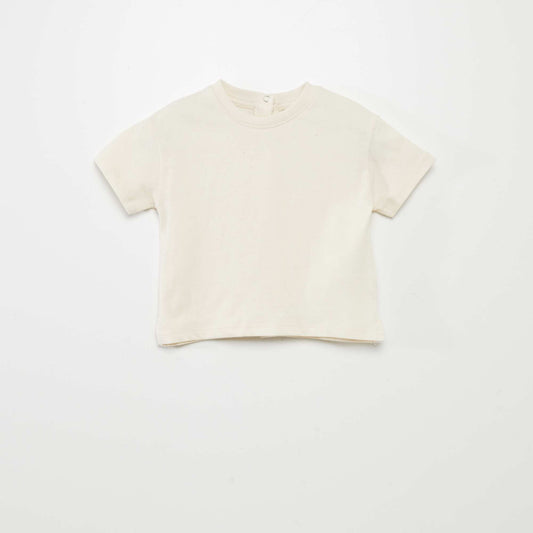 Plain jersey knit T-shirt WHITE