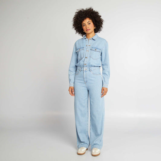 Relaxed denim jumpsuit BLUE