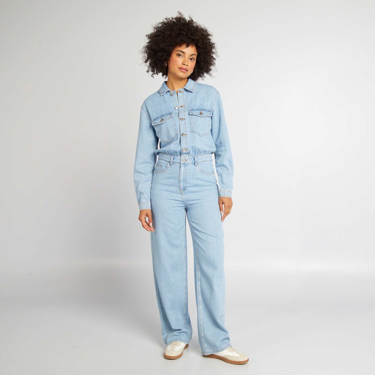 Relaxed denim jumpsuit BLUE