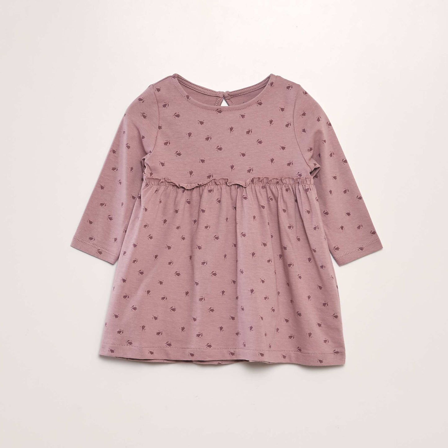 Flared dress with long sleeves PINK