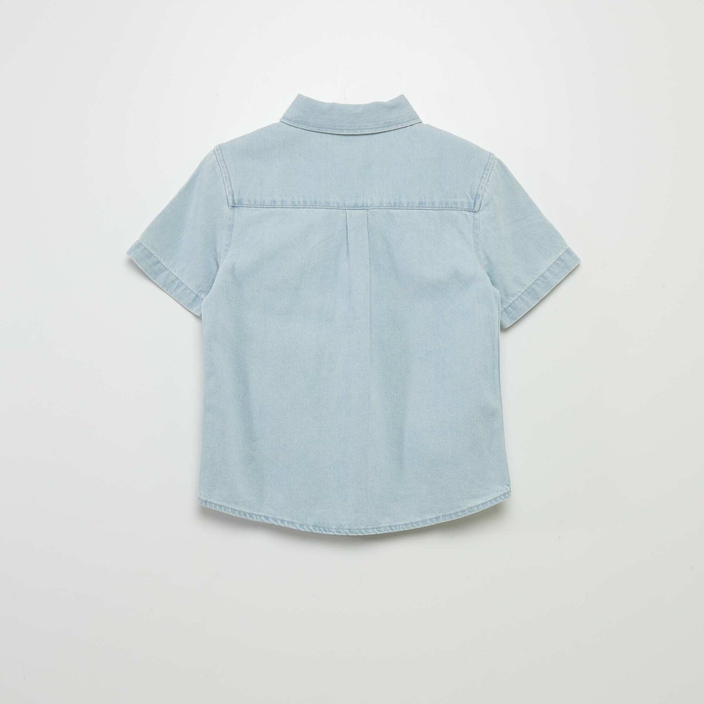 Short-sleeved denim shirt BLUE