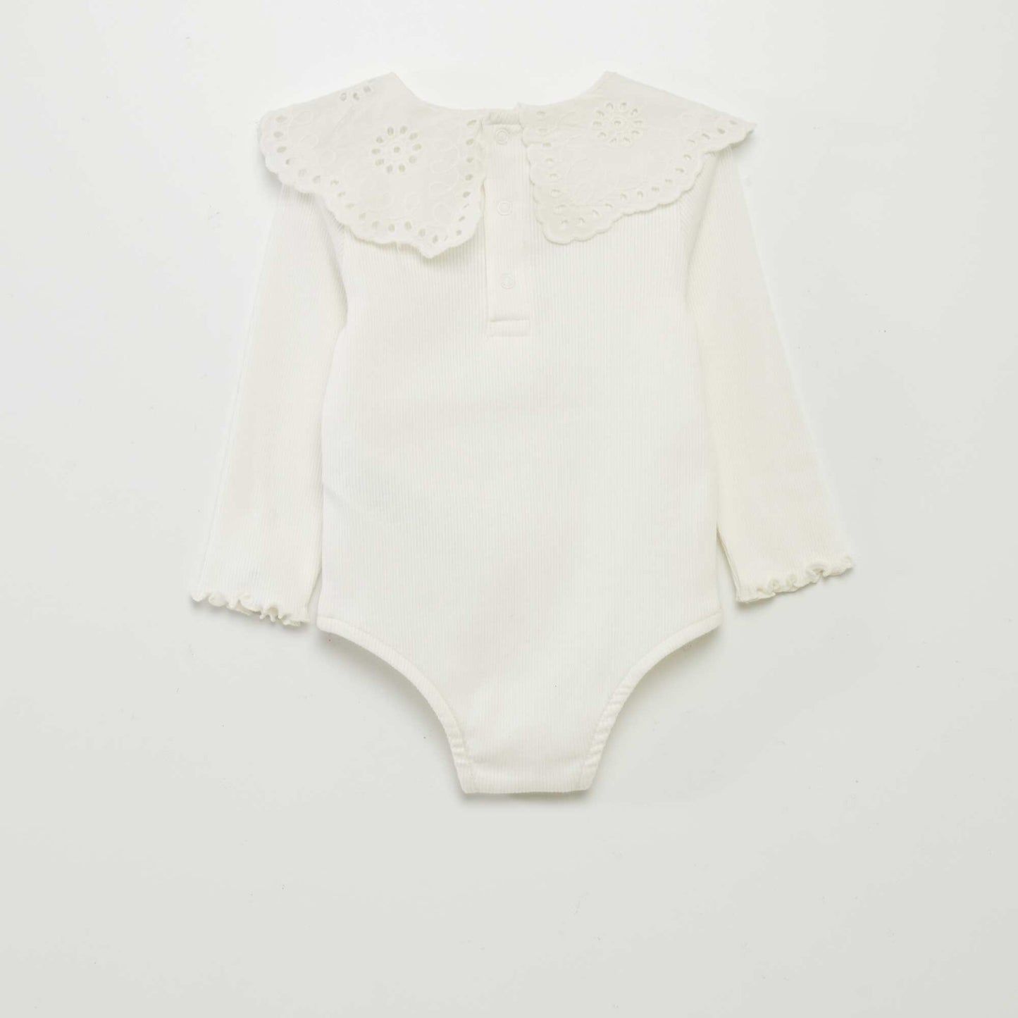 Ribbed 'Disney' body with Peter Pan collar WHITE