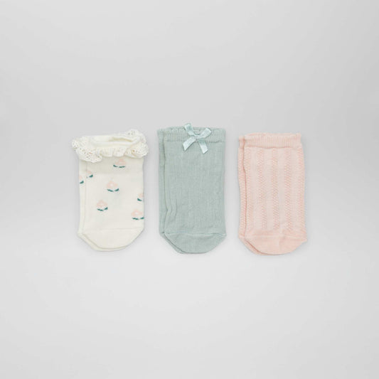 Pack of 3 pairs of cute socks PINK