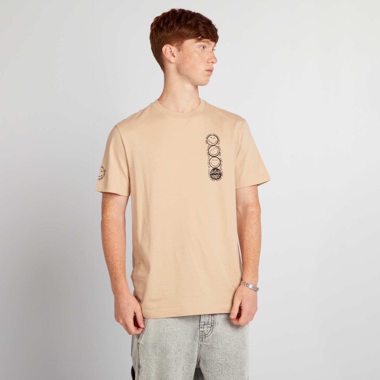 'SmileyWorld' T-shirt with short sleeves BEIGE