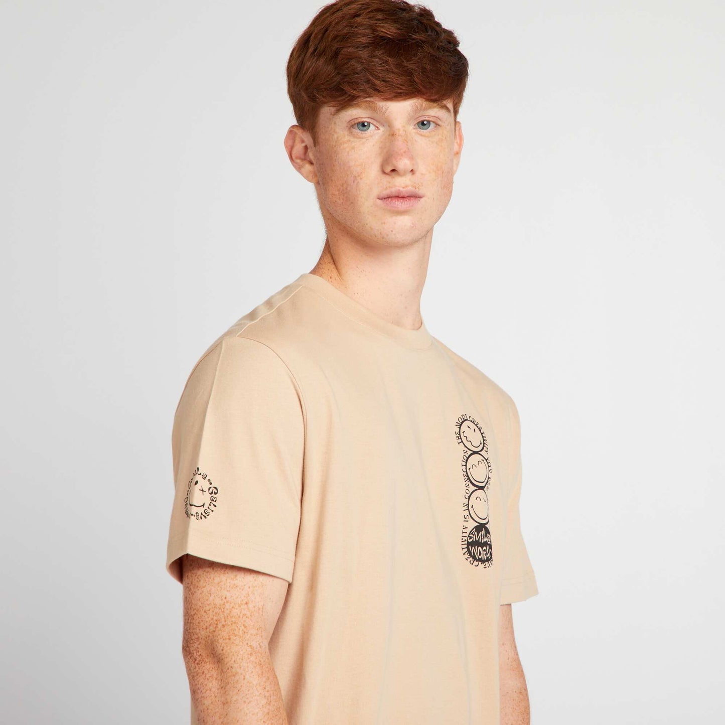 'SmileyWorld' T-shirt with short sleeves BEIGE