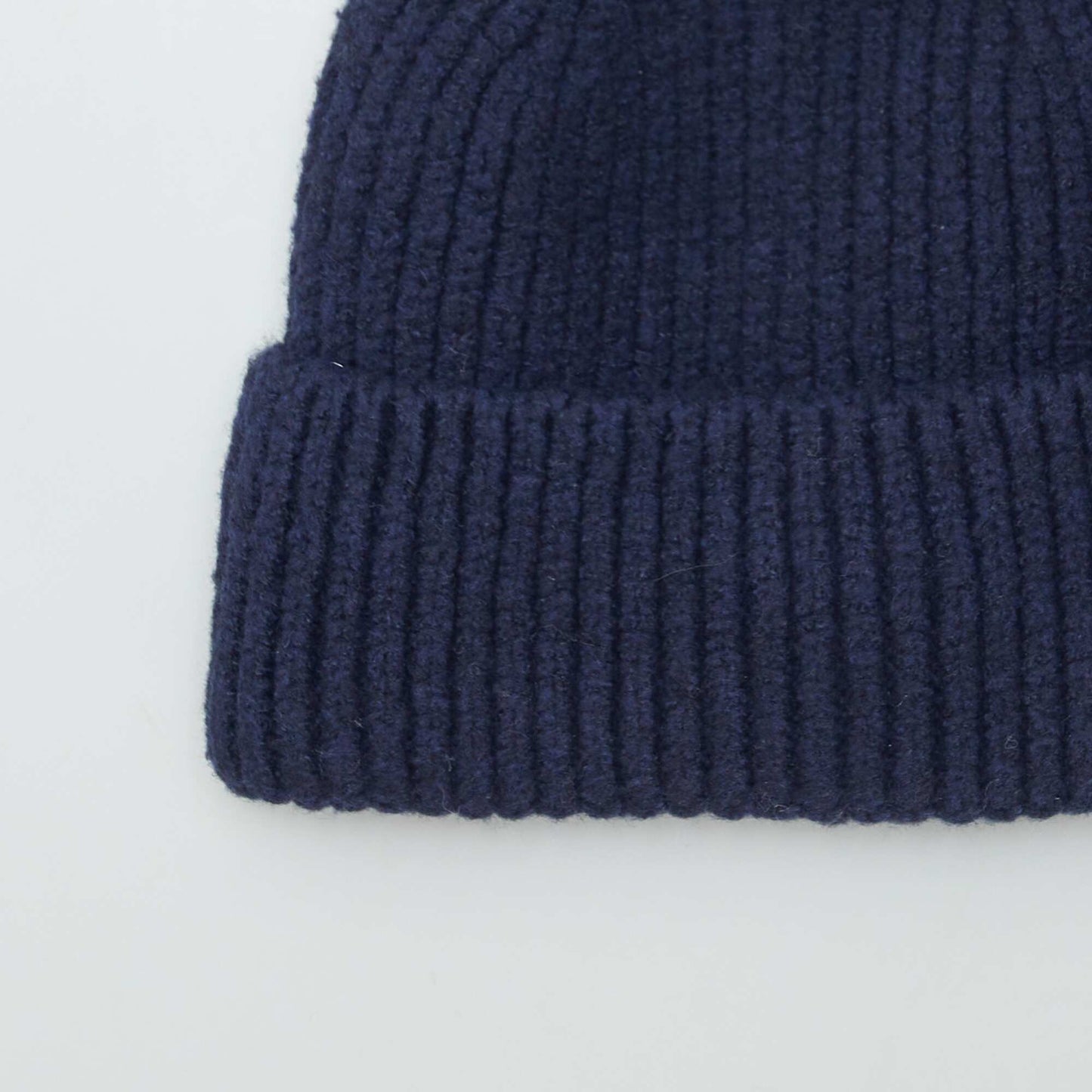 Ribbed beanie with pompom BLUE