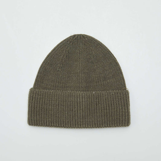 Ribbed hat KHAKI