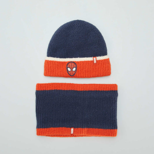 Spider-Man hat and snood set BLUE