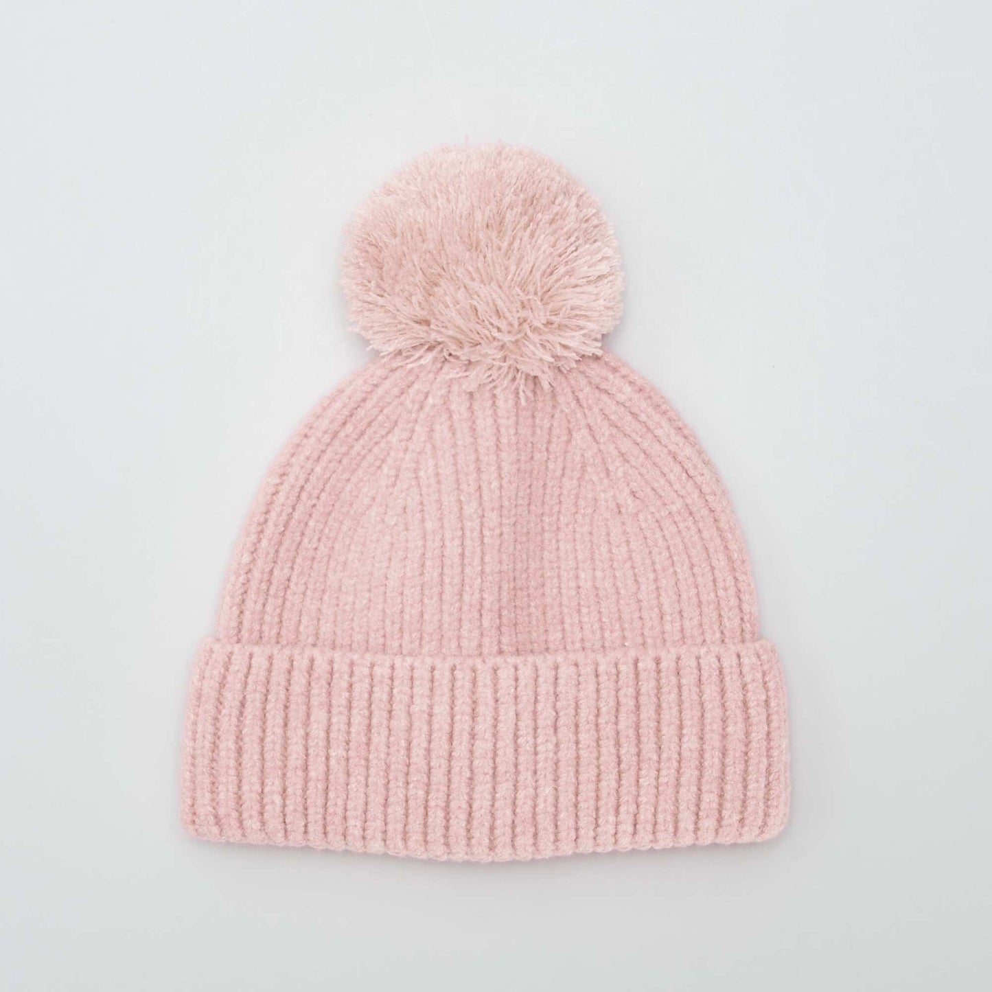 Ribbed bobble hat PINK