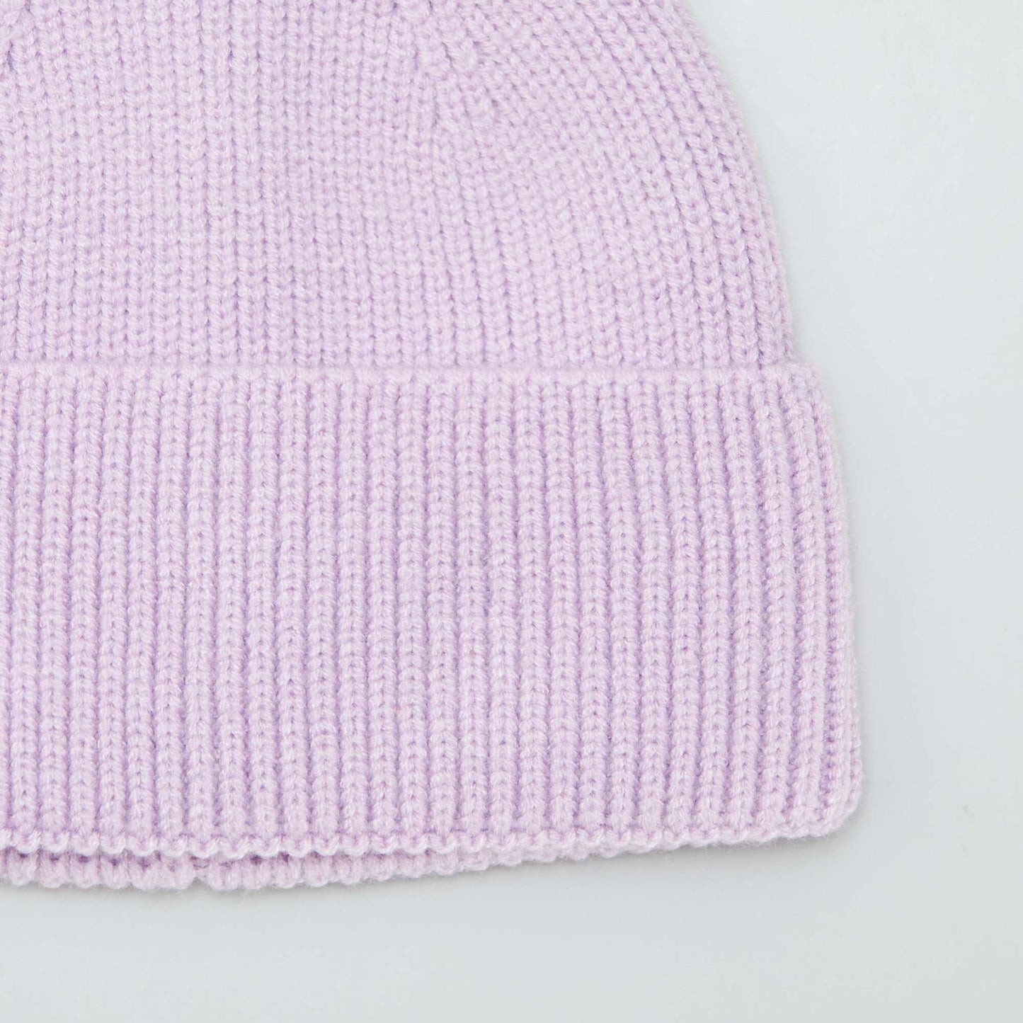 Knit hat with cuff PURPLE