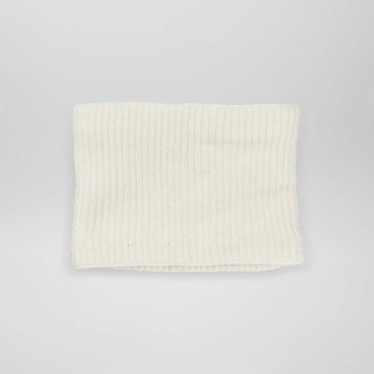 Plain knit snood WHITE