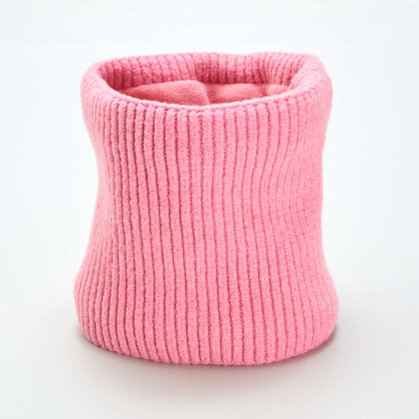 Plain knit snood pink