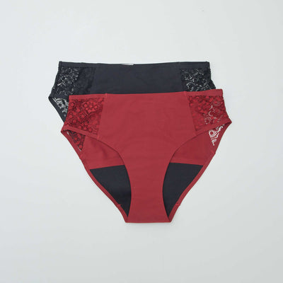 Pack of 2 pairs of light flow period pants RED