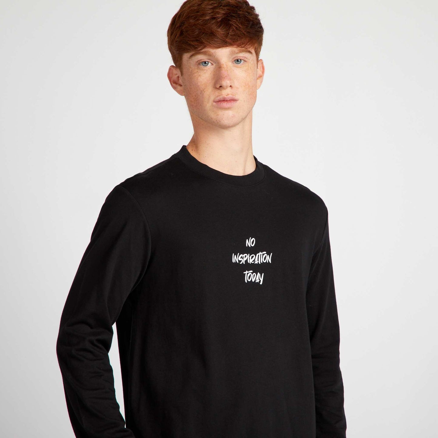 Long-sleeved jersey T-shirt BLACK