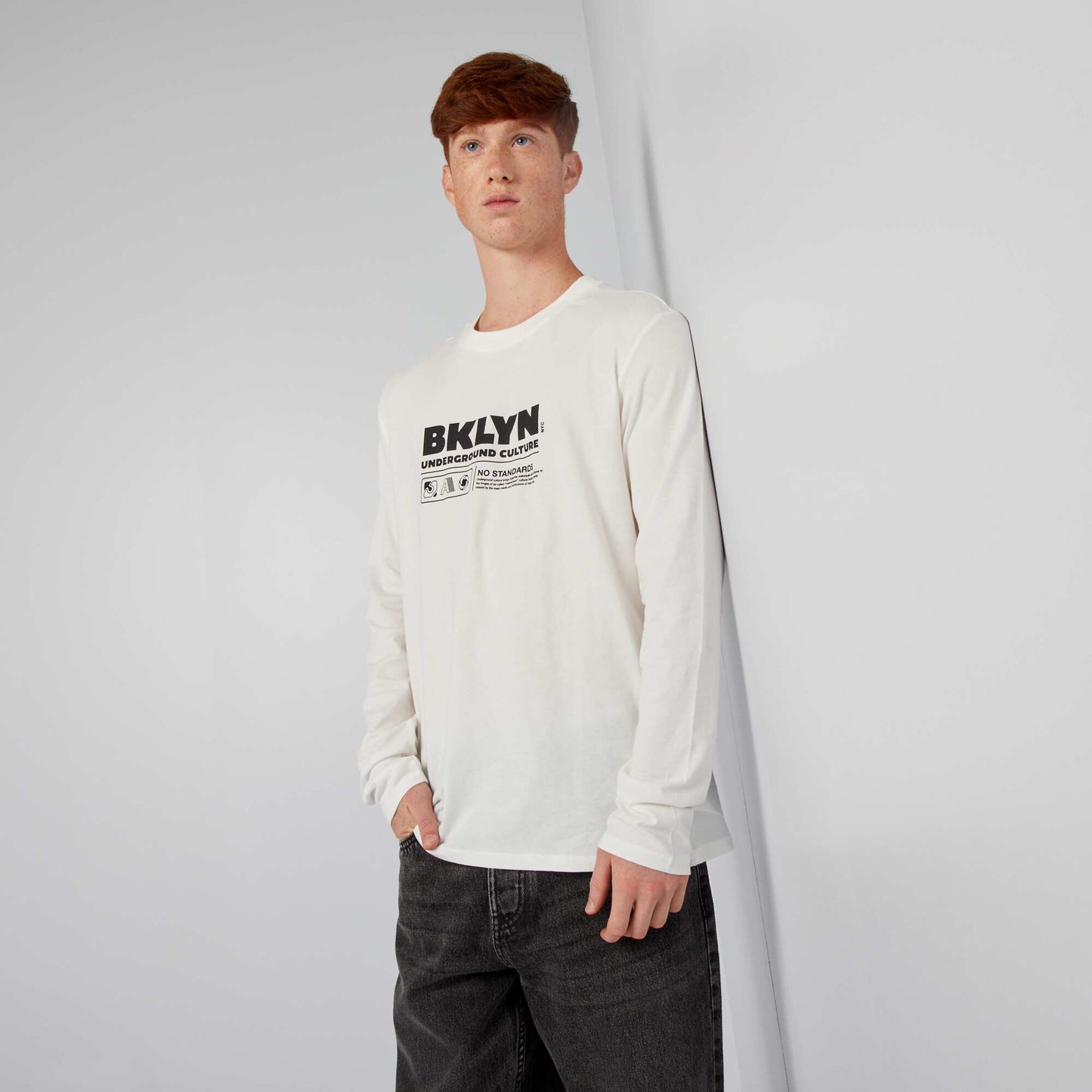 Long-sleeved jersey T-shirt WHITE