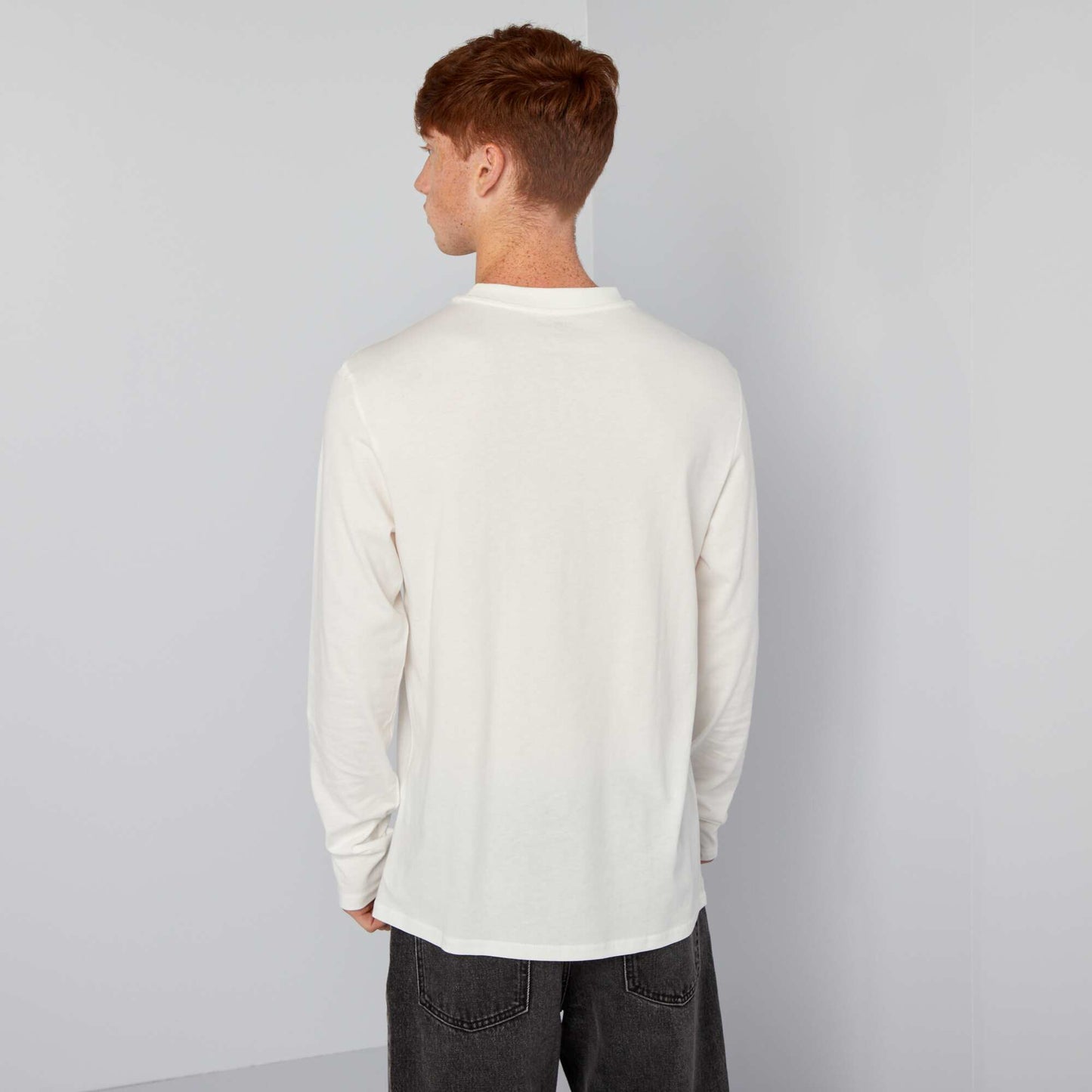 Long-sleeved jersey T-shirt WHITE