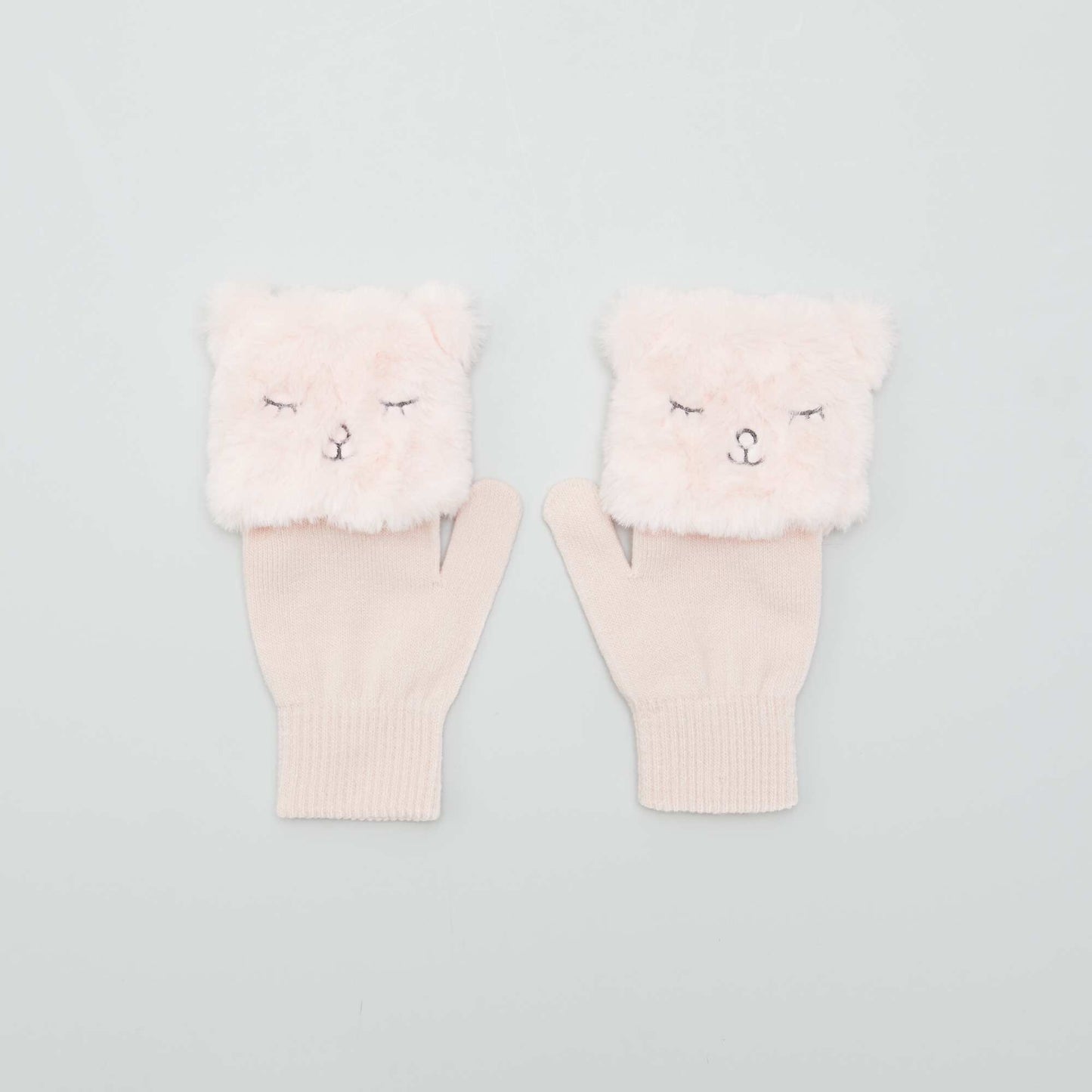 Cat knitted gloves PINK