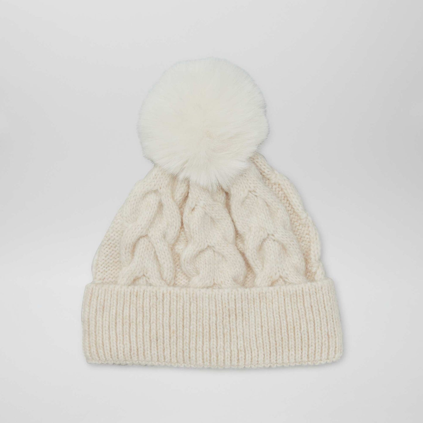 Knitted hat + snood set BEIGE