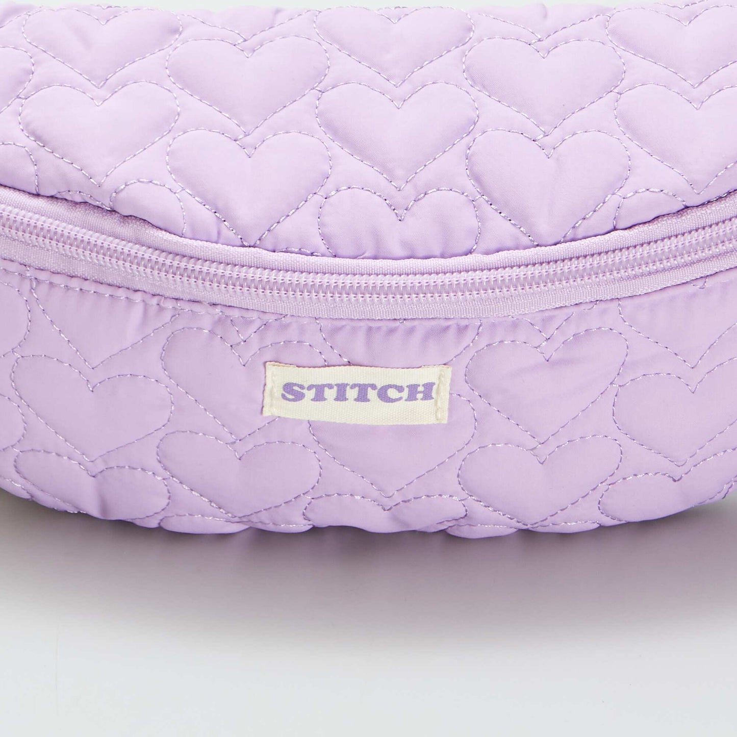 Stitch quilted waist bag PURPLE