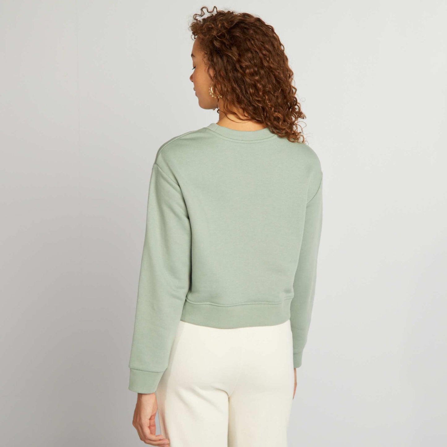 Cropped round-neck T-shirt GREEN