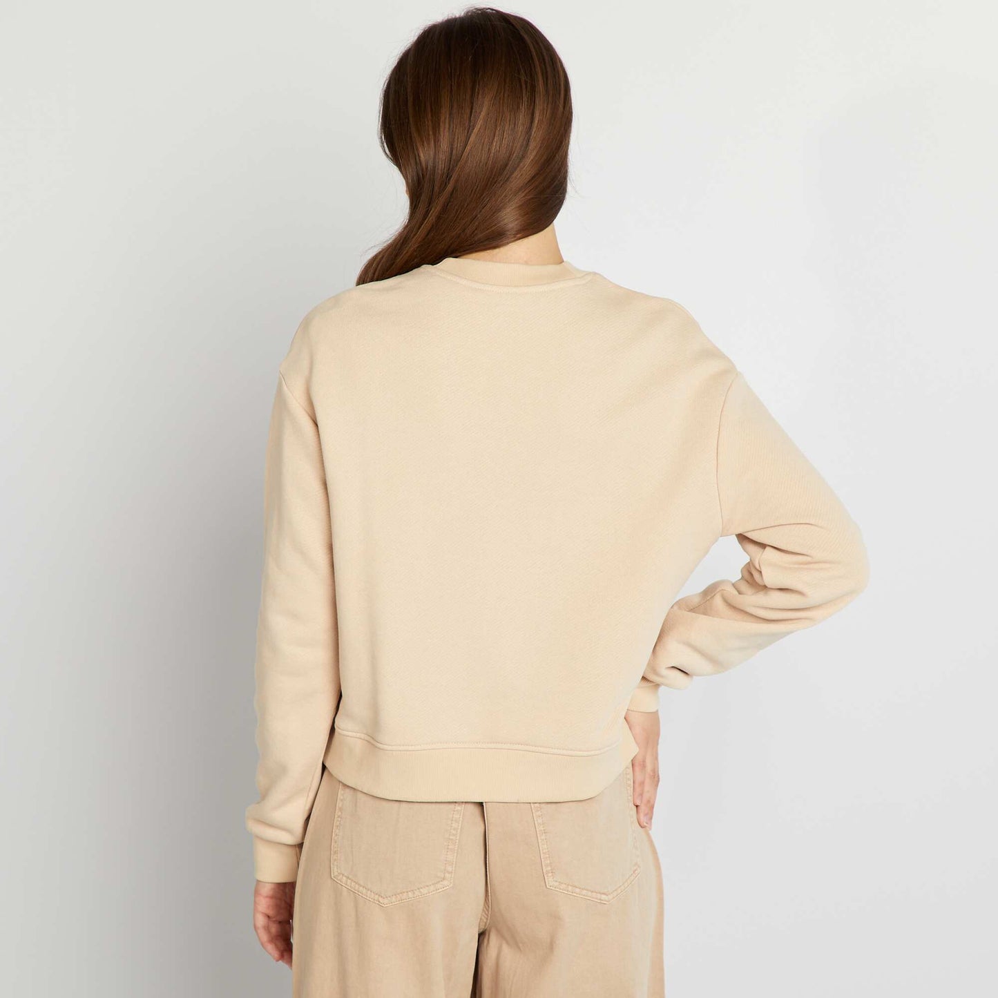 Sweatshirt fabric sweater BEIGE