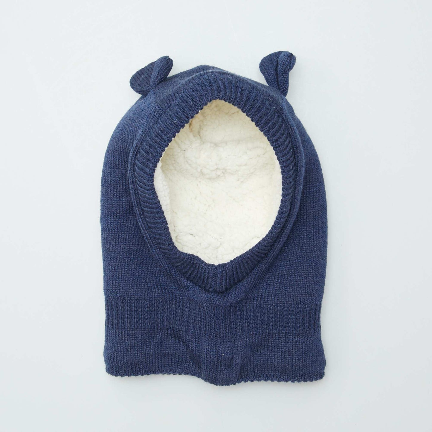 Sherpa-lined balaclava with ears BLUE