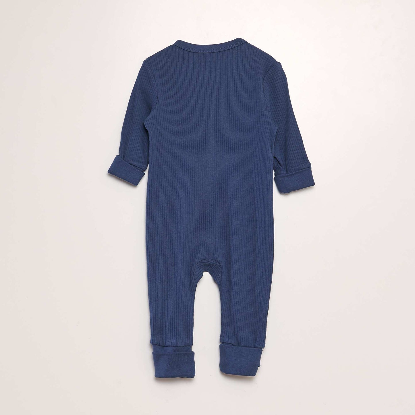 Ribbed long-sleeved sleepsuit GREEN